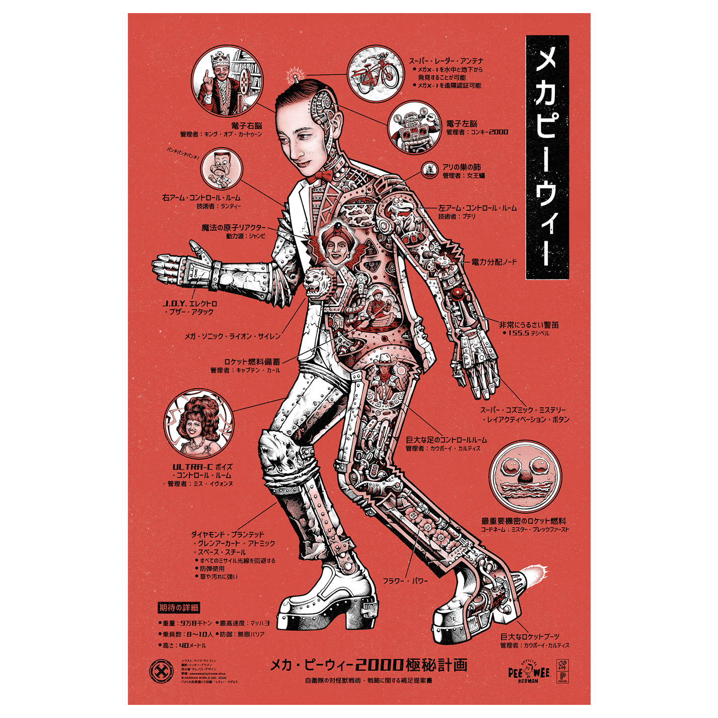 Pee-wee : Mike Sutfin - Mecha Pee-wee Print